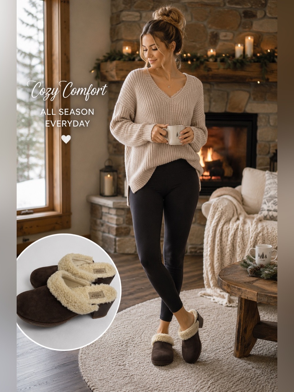 Crocs Sarah Luxe Sherpa Shearling Lined Suede Leather Clog Mules Express… - Picture 1 of 8